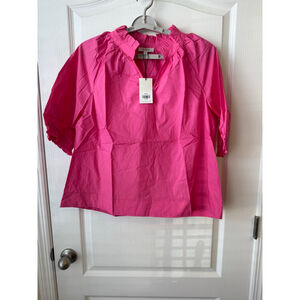 Women's AVARA Pink Merrick Top Blouse Large
